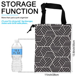 Car Trash Bag Hexagonal Geometric Car Garbage Bag Hanging Car Trash Can for Back Seat with Drawstring, Waterproof Garbage Bags for Car Accessories Vehicle Travelling Camping Outdoor