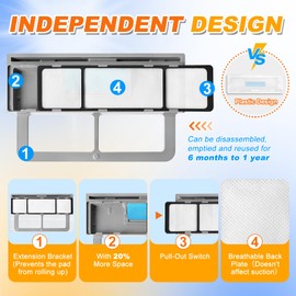Reusable Replacement Pads Compatible with Shark Vac Pad VM252 VM251 VM200 VC205 VM250 VM200 VM200C VM190 VM250 QM250 VM190 VM200P12 Vacuum Mop Refills Upgraded Design of Dirt Chamber, 1+1+2 Pack