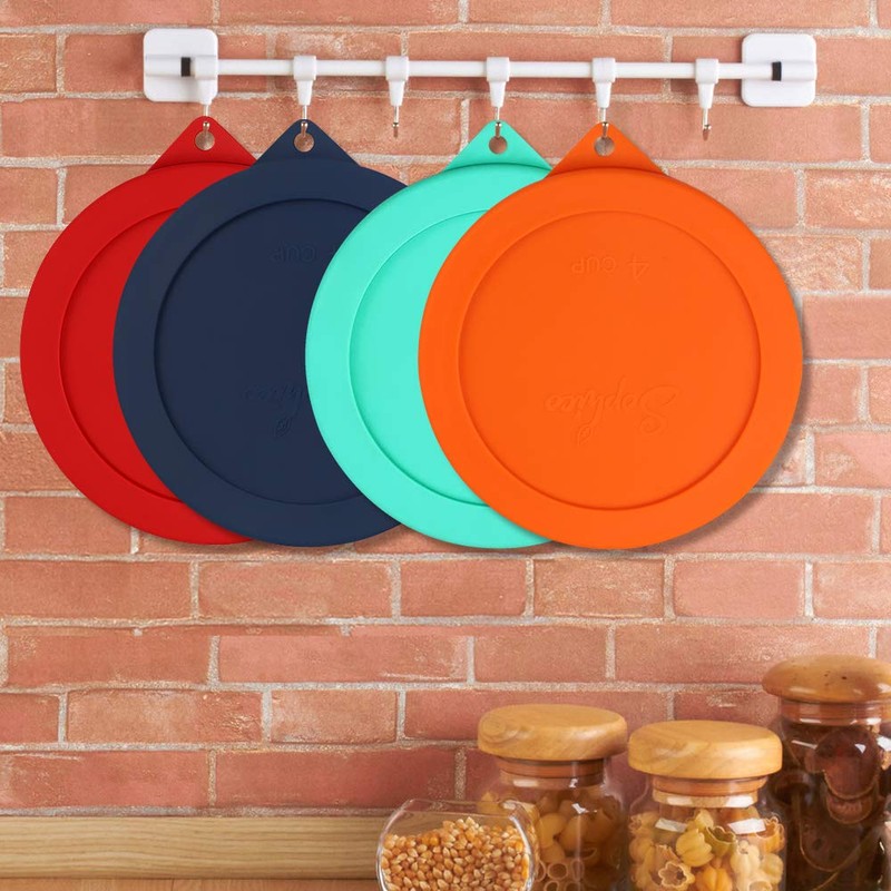 Sophico 4 Cup Round Silicone Storage Cover Lids Replacement for