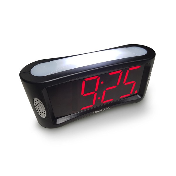 HOME LED Digital Alarm Clock - Mains Powered, No Frills Simple Operation Alarm Clocks, Large Night Light, Bedside Alarm, Snooze, Non Ticking, Full Range Brightness Dimmer, Big Red Digit Display