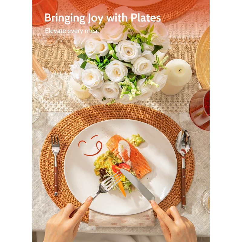 Sweese Porcelain 11 Inch Dinner Plates Set of 6 -