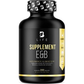 B Life Company Vitamina E + Biotina de 200 Cápsulas. Ingredientes naturales. Supplement E&B