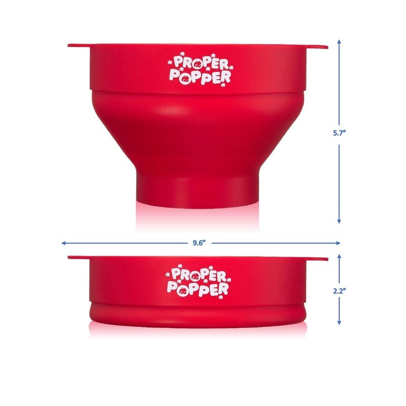 The Original Proper Popper Microwave Popcorn Popper, Silicone Popcorn Maker,