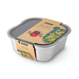 BLACK + BLUM Lunch Box - Meal Prep Containers Reusable for Picnic & Camping - Microwavable Stainless Steel Lunch Dinner Food Storage Box with Leak Proof Lid - Dishwasher Oven Safe - 1.1L