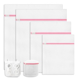 Laundry Net Mesh Laundry Bags - Set of 6, 4 Square, 1 Cylinder, 1 Shoe Washing Net, Machine Washer, Coarse Line, Durable, Anti-Shape, Anti-Tangle, Anti-Scratch, Honeycomb Construction Mesh, Home and