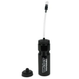 Weber #Werkeholics Water Bottle with Hose, 750 ml, with Drinking Tube and Screw Cap, Bicycle Motorcycle Drinking System, Black Sports Bottle, Plastic Bottle