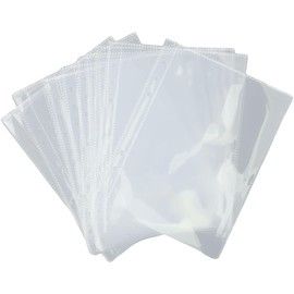 Fundas transparentes para carpetas A5, paquete de 10 insertos para álbumes de fotos, protectores de hojas, páginas de bolsillo de plástico para carpetas de anillos A5 estándar, colección de tarjetas