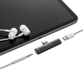 Sanwa Supply MM-ADUSBTC2 Type-C Audio Converter Adapter (USB PD Compatible) Black