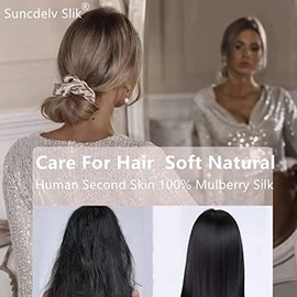 Suncdelv Slik: hecho de 22 metros de seda 6A, suave y delicado, no deja marcas en el cabello y ayuda a mantener el cabello saludable.