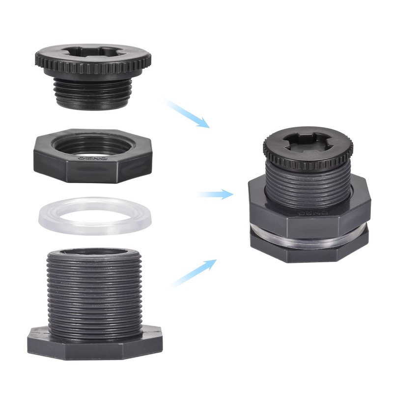M METERXITY 1 Set PVC Bulkhead Fitting Thread Bulkhead Water