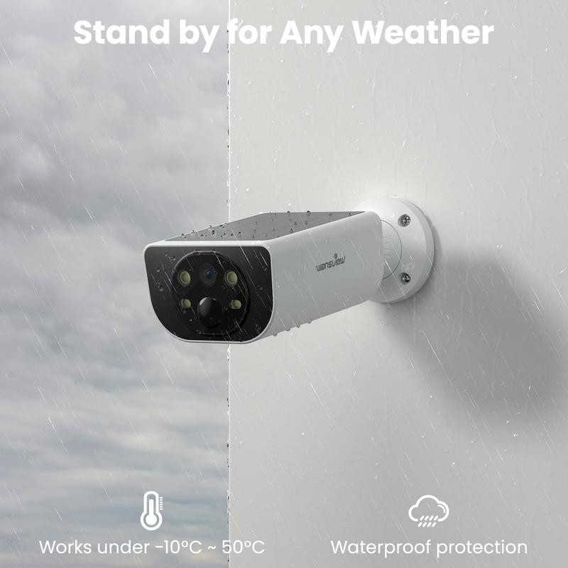 wansview 2.4Ghz WiFi Home Security Cameras Continuous Solar Power -
