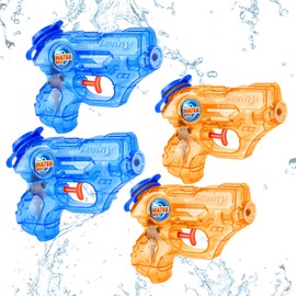 Mini Water Gun for Kids Toddler: 4 Pack Water Guns Soaker Squirts Blasters with Trigger for Boys Girls Pool Water Toys Summer Outdoor Beach Fighting Toys