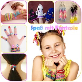 selizo Loom Bands Set, 2600+ Loom Bands Accessories, Colourful Rubber Bands Loops Rubber Set for Bracelets, Rubber Loom Bands with Accessories for Boys, Girls, Children, Crafts, DIY