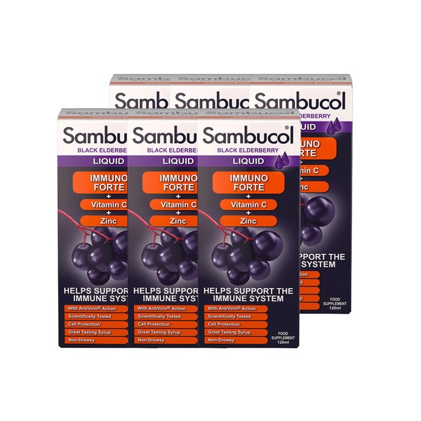 Sambucol Immuno Forte Black Elderberry Liquid, 120ml | x6 Pack