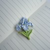 1 Pc Blue Iris Fridge Magnet, Handmade 3D Ceramic Flower