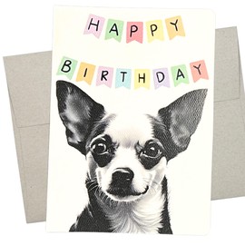 Whitman and Daughter Chihuahua Birthday Card (1 Premium Folded Card, Blank Inside, 5X7 Inch) Happy Birthday Cards for Mom from the Dog - 455