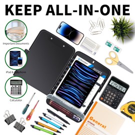 WZCJDHMJ Clipboard with Storage,Pen Holder,Heavy Duty Clipboard Storage Box with Clips for Coaches Folder Case,School Office Supplies-Bookshelf Cat