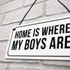 RED OCEAN HOME IS WHERE MY BOYS ARE Plaque Shabby