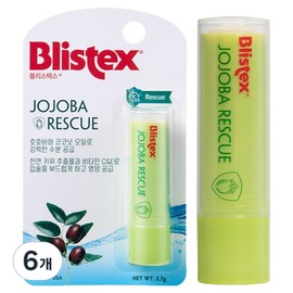 Blistex Jojoba Rescue Lip Balm, Fruit Flavor, 3.7g, 6 Pieces / 블리스텍스 호호바 레스큐 립밤, 과일향, 3.7g, 6개