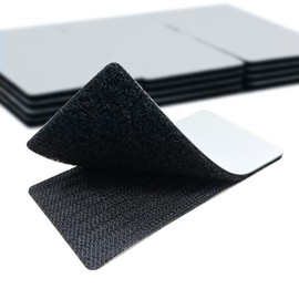 Cinta de gancho y bucle, tiras autoadhesivas, nailon negro, uso en interiores y exteriores, cierres superfuertes resistentes al calor al agua y frío para el hogar, oficina (negro, juego de