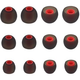 ALXCD Ear Tips for in-Ear Headphone, S/M/L 6 Pairs Replacement Earbud Tips (Black/Red)