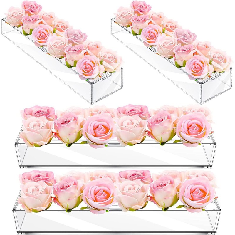 Modern Flower Container, Rectangular Acrylic Flower Vase, Acrylic Flower Box,