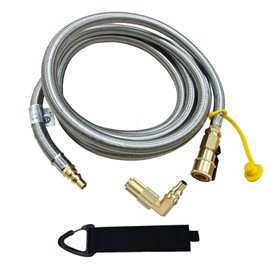 12FT LP Quick Connect Propane Hose for RV to Grill, 1/4” Propane Quick Connect Fittings, Safety Shut off Valve RV Propane hose Extension for RV Camper Grill, for 17 22'' Blackstone Griddle Accessories