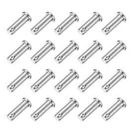 QUARKZMAN Pack of 20 M8 x 25 mm Single Hole Cotter Pin Bolts, 304 Stainless Steel Flat Head Trailer Pin Bolts for Trailer Clasp, Mechanic Repair, Furniture Installation, Industrial Equipment