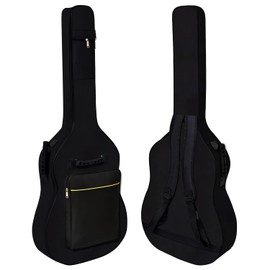 diboer 40 41 inch Acoustic Guitar Case, acoustic Guitar gig bag thickened sponge pad 600D thick waterproof and waterproof double adjustable shoulder strap, soft dust proof guitar bag (black)
