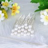 Zhenhui 20 Pcs Brass Wedding Prom Silver Plated Crystal Hair