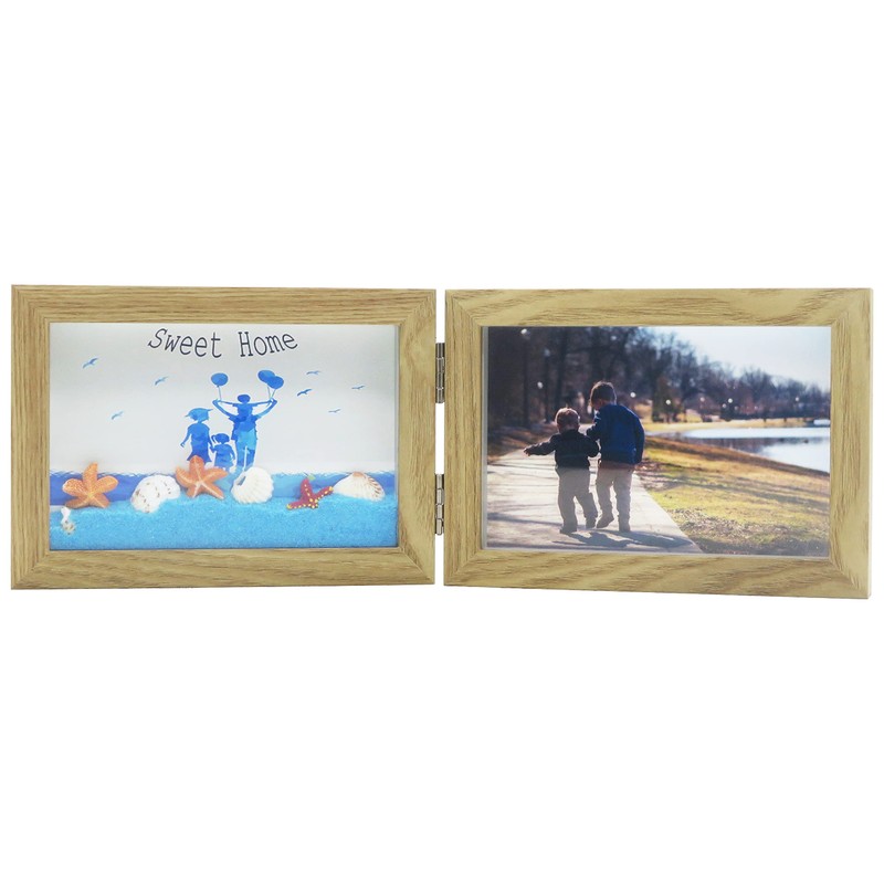 Smiling Art Wooden Double Picture Frame for 2 x 10