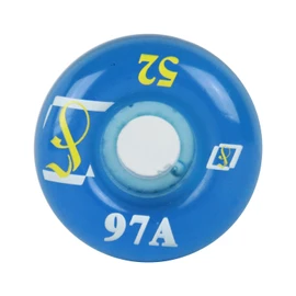 Printed Skateboard Wheels Soft Gel 97A Clear Blue 52mm x 36mm + ABEC 7 Bearings