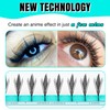 VAVALASH Anime Wing Lash Extensions,Premade Manga winged Lashes 0.07 C/D