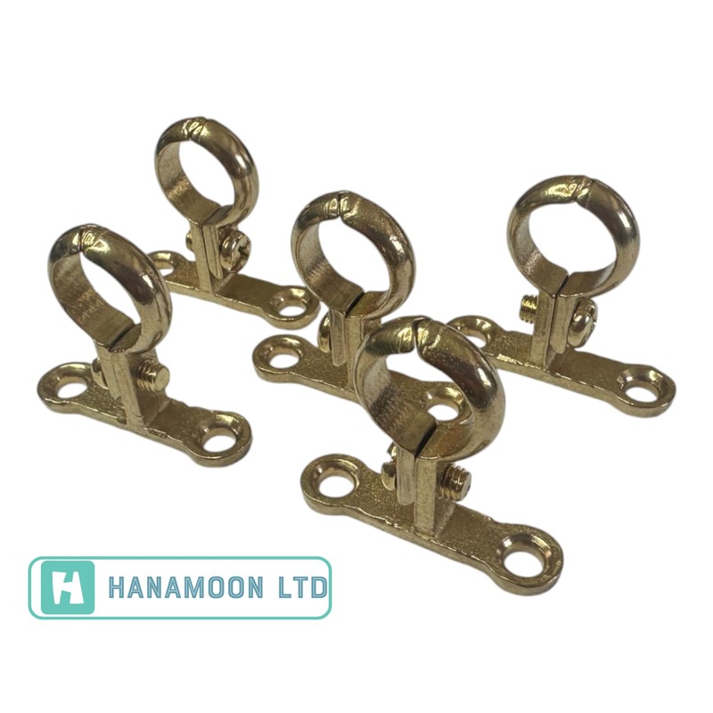 15mm Cast Brass Screw-On Pipe Bracket, Die-Cast Pipe Clip -