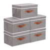 YheenLf Fabric Storage Bins with Lids, Linen Foldable Clothes Boxes,