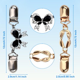 4pcs Waist Cinch Clips, Vintage Alloy Clothes Back Cincher Clips for Sweaters Dresses Shawls Scarves Shirts Cardigan Collar Women's Clothing Accessories (2 Styles)