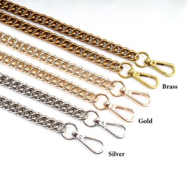 Errienpin DIY Heavy Chunky Purse Chain Handles- Short Strap Replacement for Handbag/Shoulder Bags, 23 Inches Long(Silver)