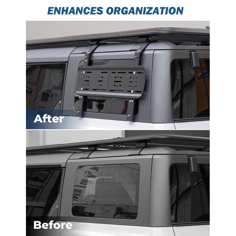 JOYTUTUS Rear Window Storage Molle Panel Kit for Bronco 4-Door