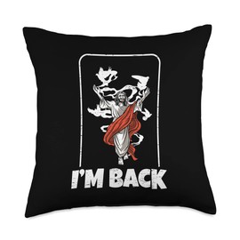 Rabbit Egg Jesus Easter Sunday Resurrection Easter I`m Back Jesus Resurrection Sunday Egg Rabbit Holiday Throw Pillow, 18x18, Multicolor