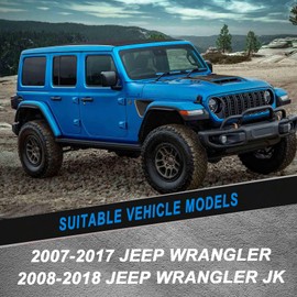 CJPPPZIW Windshield Wipers-15 Inch+15 Inch+13 Inch Replacement for 2010 2011 2012 2013 2014 2015 2016 2017 Jeep Wrangler Wiper Blades for My Car,Quality Front Blue Windshield Wiper Blades(Set of 3)