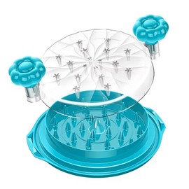 Meat Breaker Upper & Chicken Shredder Tool – Manual Meat Separator with Twist-Lid Action, Visible Top, Non-Slip Base – Shredded Chicken Tool, Meat Chopper, Mix and Chop Kitchen Utensil (Blue Mint)