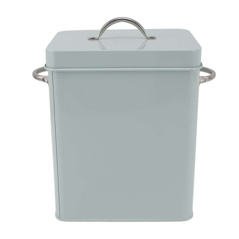 Metal Laundry Room Container with Dual Side Handles with Spoon
