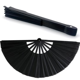 BIDEX Large Folding Hand Fan 13.4", Nylon Fabric Rave Clack Fan for Dancing, Kung Fu, Tai Chi, Festivals & Stage Performances – Vintage Retro Style, Loud Snap, Lightweight & Durable