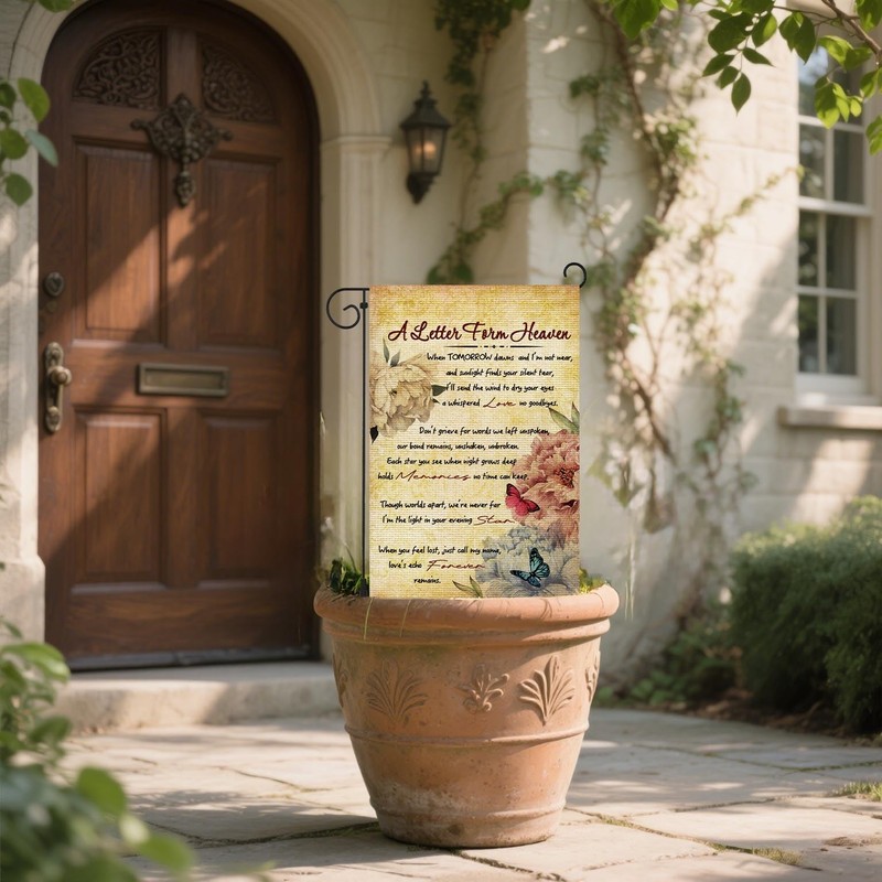 A Letter Form Heaven Garden Flag Funeral Memorial Decorations Funeral