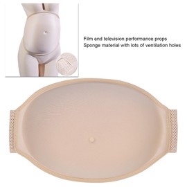 Fake Pregnant Belly, Adjustable Memory Foam Filling Costumes Fake Pregnancy Belly with 3 Row Hook, Silicone Artificial Baby Bump False Pregnancy Belly Costumes Film Props Party (S)