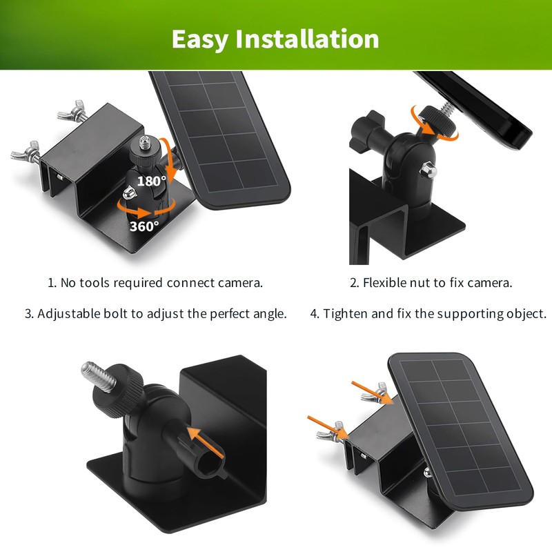 Universal Gutter Mount for Solar Panels & Security Cameras, No-Drill