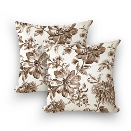 WCYYWGO Spring Throw Pillows Decorative Brown Floral Leaf Pillow Cover Sofa Cushion Cover 18x18 Set of 2 Linen Farmhouse Decor Home Decor Pillowcase Indoor Outdoor Sofa Chair Back Pillow Cover