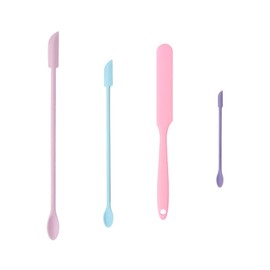 4 Pcs Beauty Spatula Set, Mini Small Large Makeup Spatula for Cosmetics, Lotion, and Facial Products, Silicone Spatula for Kitchen Jars, Waxing and Hair Removal
