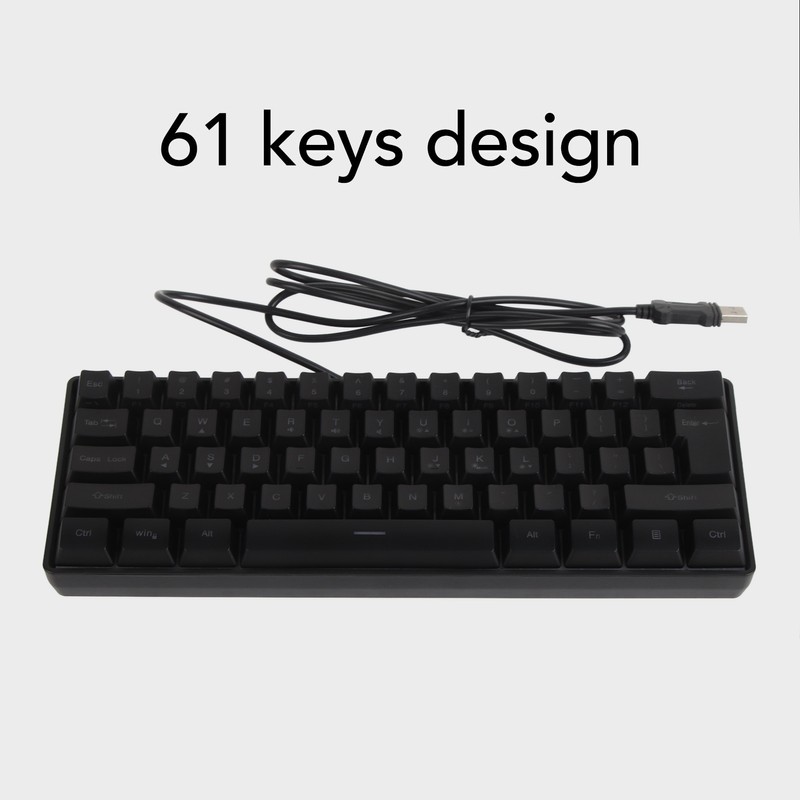 Mechanical Keyboard 61 Keys RGB Backlight Ultra Thin Portable Wired