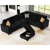Belffin Velvet Ottoman Module with Storage for Modular Sofa Sectional